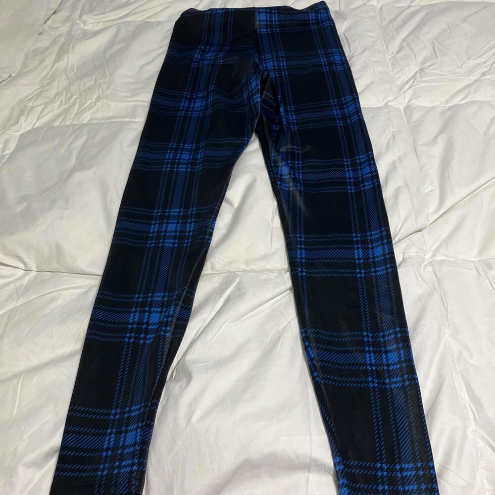 BlackMilk Blue Tartan Women's Leggings Size M - Picture 7 of 8